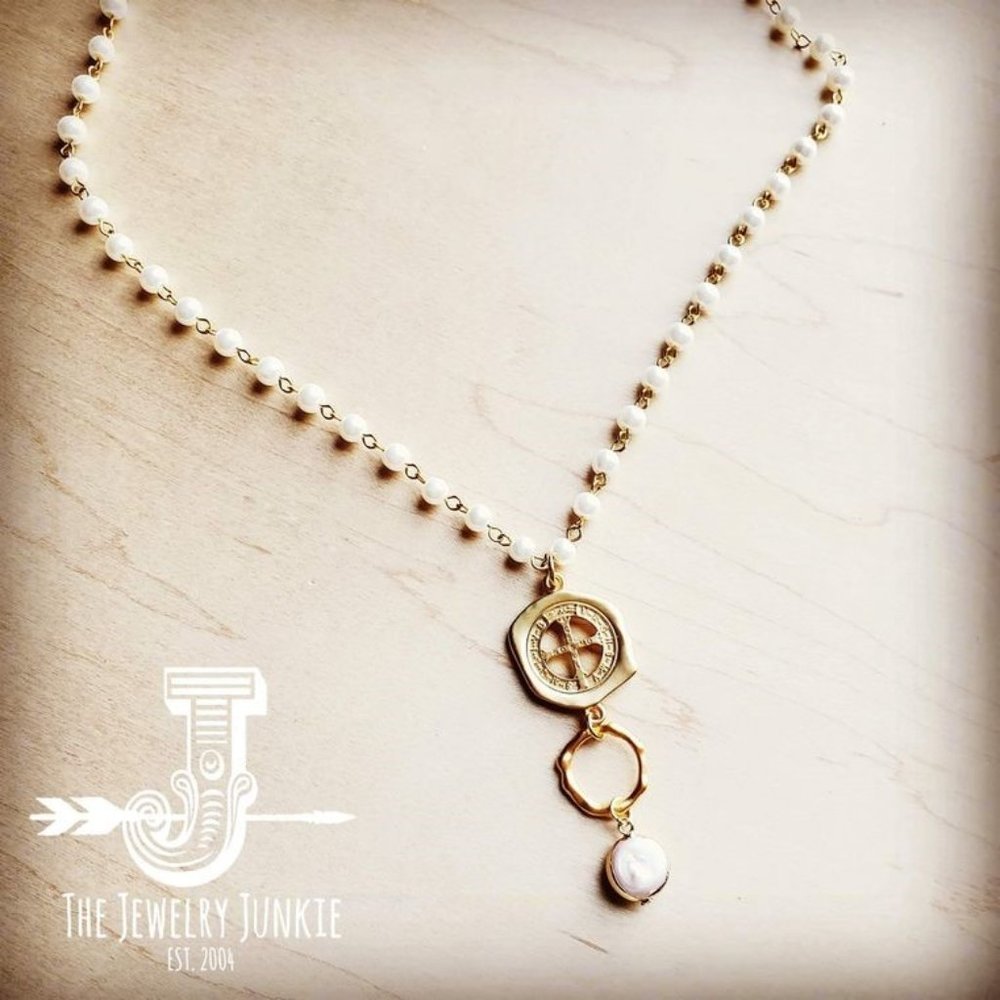 Gold and White Necklace